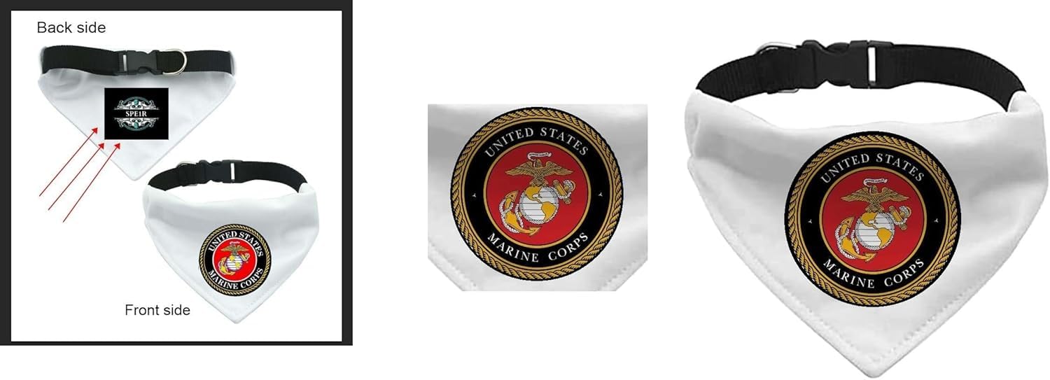 Marine Corps Pet Bandana Collar - Military Scarf Collar - USA Dog Bandana