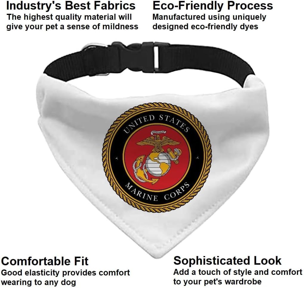 Marine Corps Pet Bandana Collar - Military Scarf Collar - USA Dog Bandana