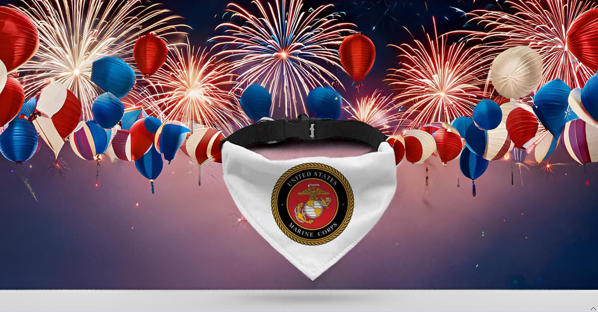 Marine Corps Pet Bandana Collar - Military Scarf Collar - USA Dog Bandana