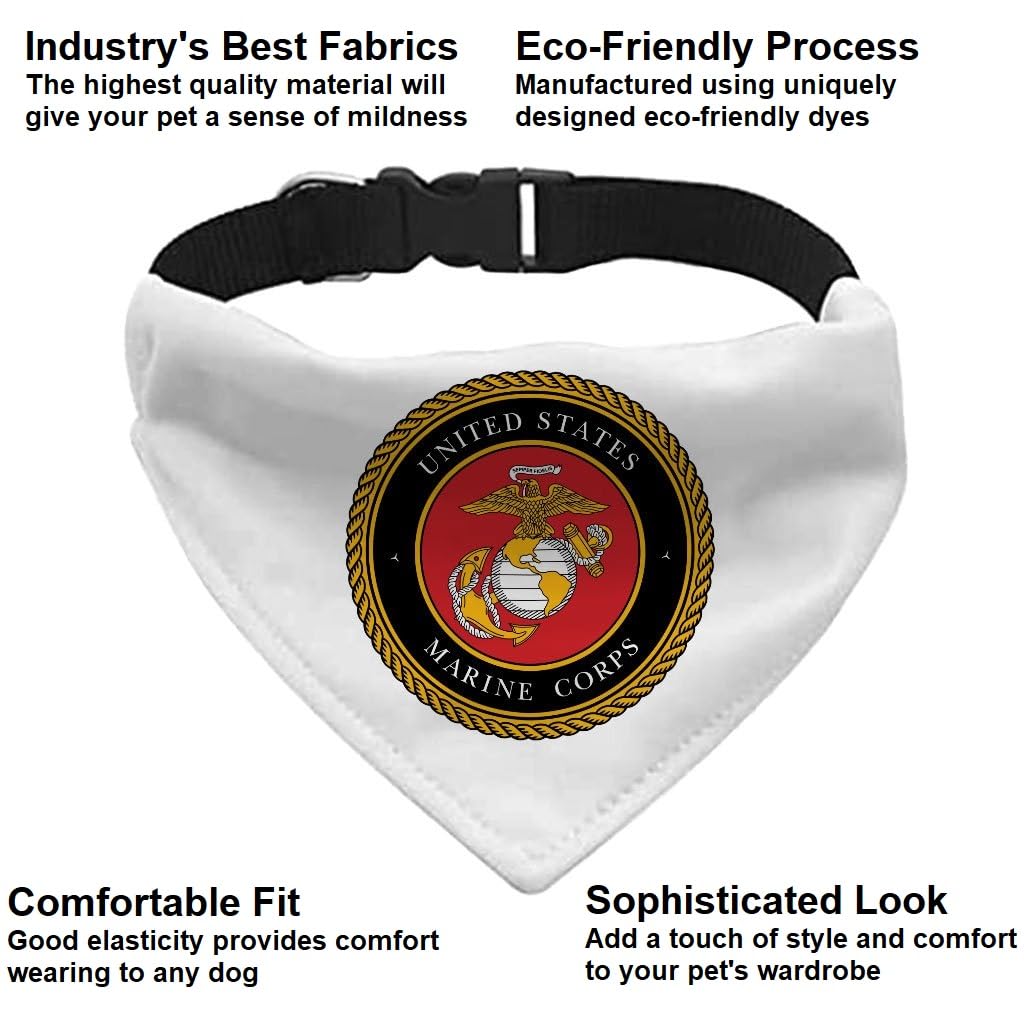 Marine Corps Pet Bandana Collar - Military Scarf Collar - USA Dog Bandana