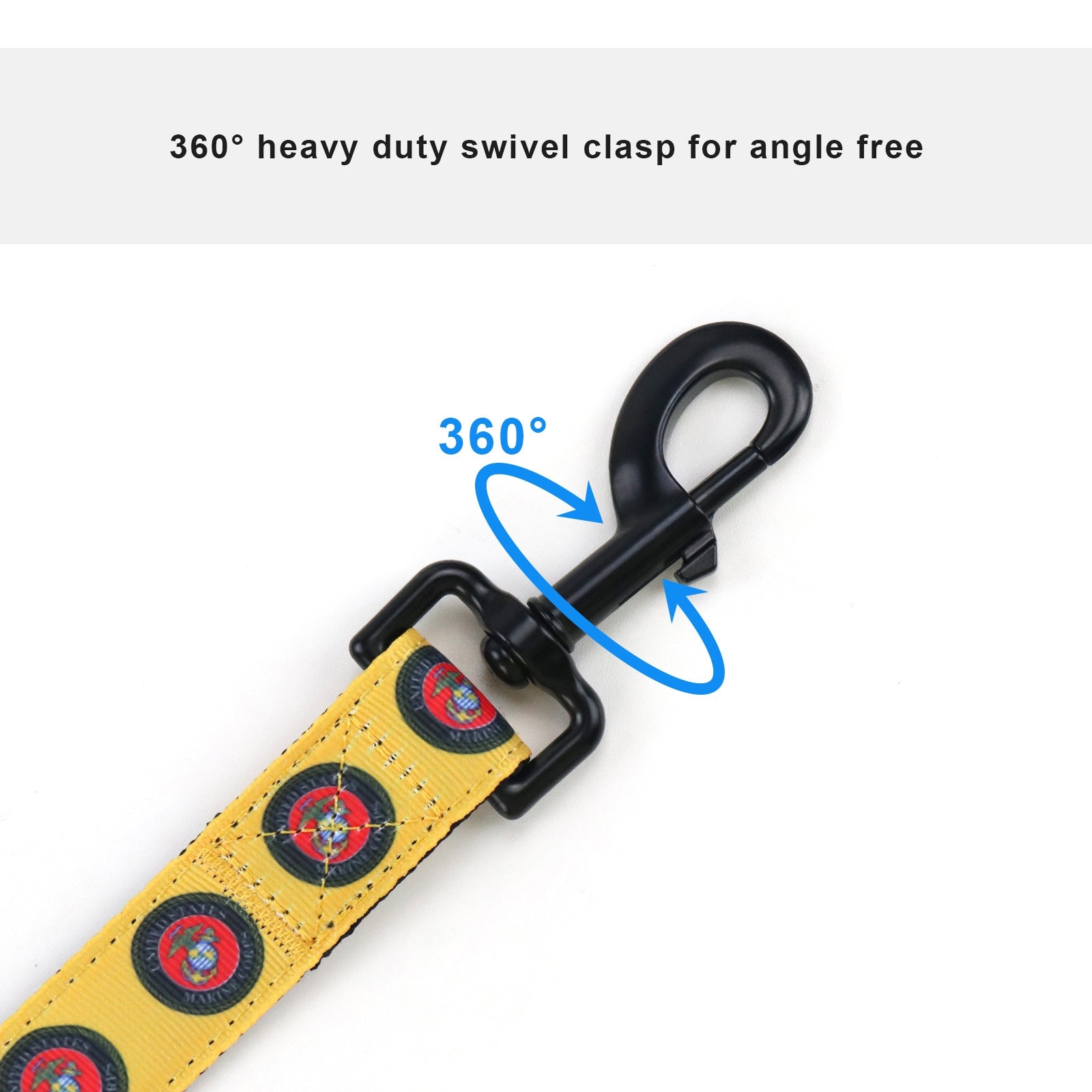 Marine Corps Heavy Duty Military Grade USA Flag Dog Leash for Large & Medium Breeds - Patriotic Pet Lead