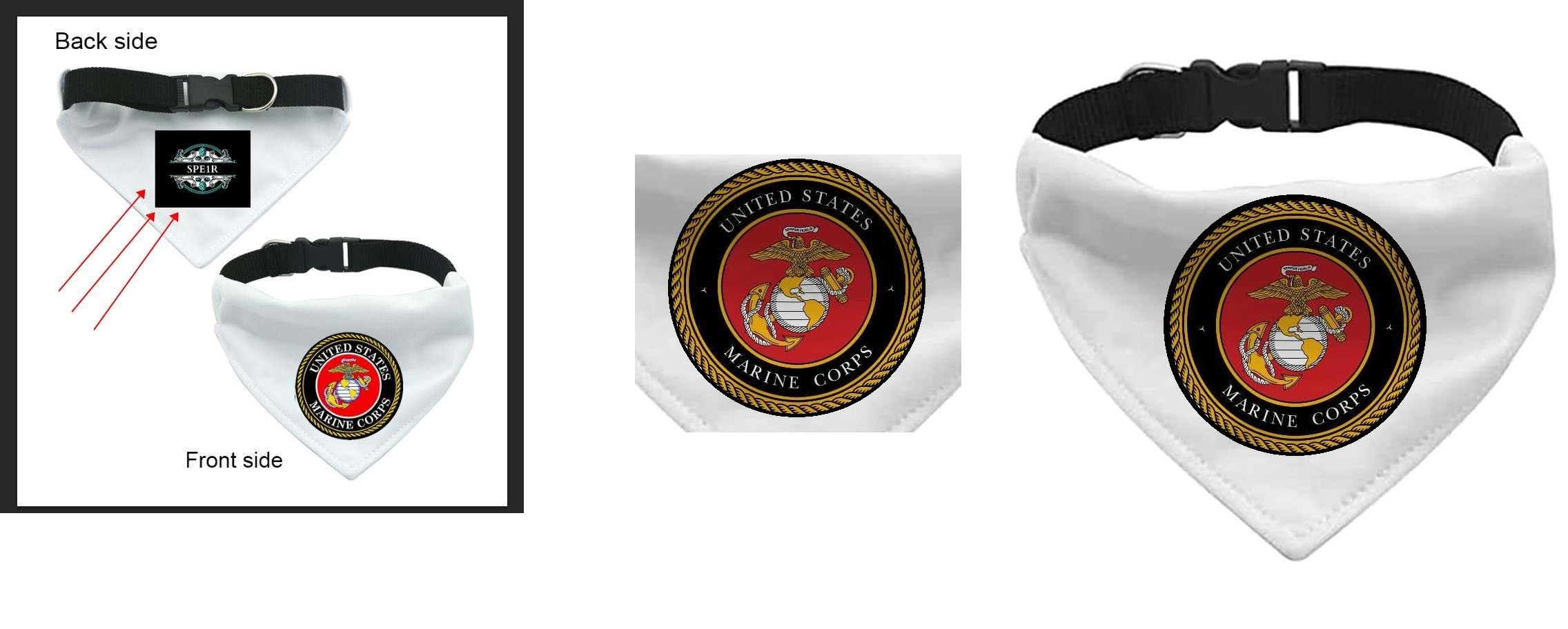 Marine Corps Pet Bandana Collar - Military Scarf Collar - USA Dog Bandana
