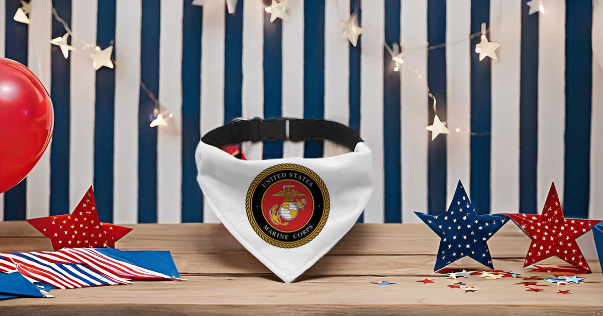 Marine Corps Pet Bandana Collar - Military Scarf Collar - USA Dog Bandana